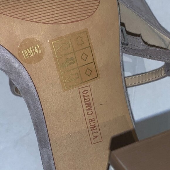 Vince Camuto taupe block heels sandals size 10M/42 - Picture 7 of 11